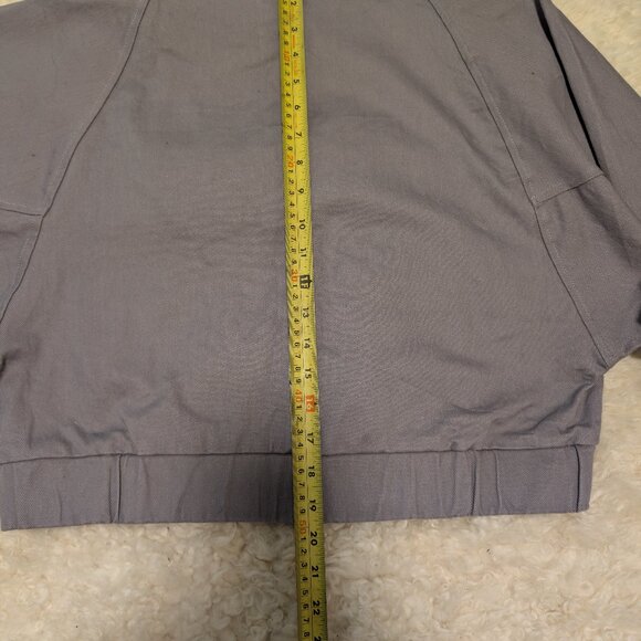 Lulus Grey/Lilac Cropped Utility Bomber Military Style Jacket | Women’s Medium - Picture 11 of 11